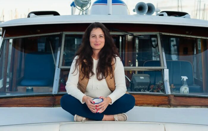 Captain Boomies onboard boat