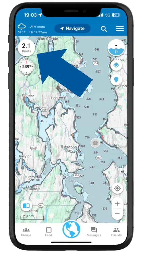 Useful Argo Hint: Tap the speedometer in the upper left to quickly switch between unit types.
