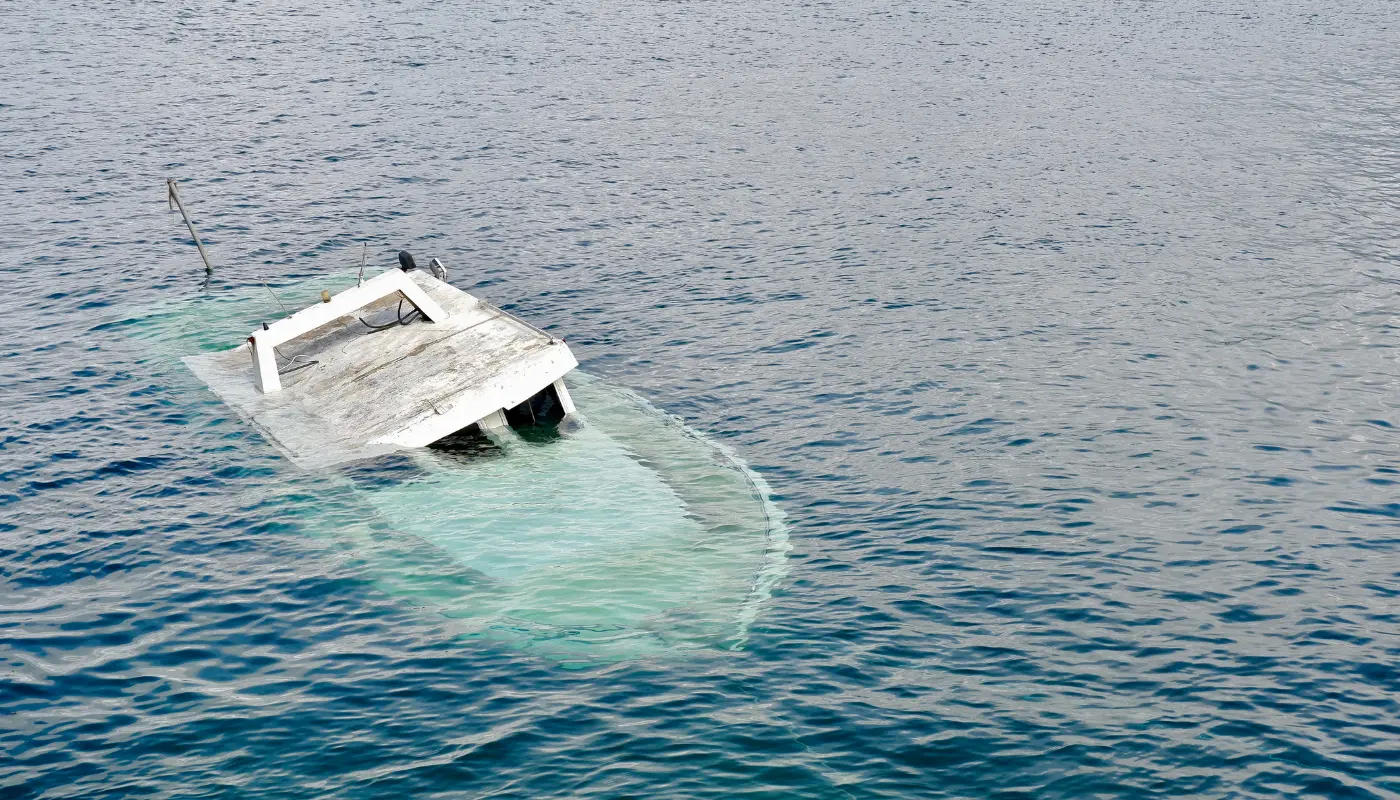 Boating safety training can help avoid mishaps such as sinking (from a forgotten drain plug for example).
