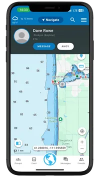 Let your friends see you live on their Argo charts in case of a boating emergency.
