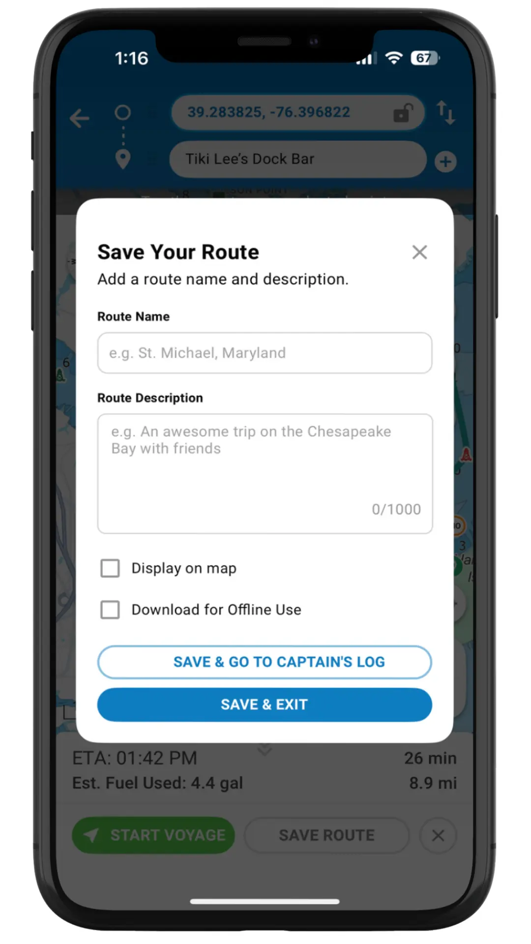 Save Route save route