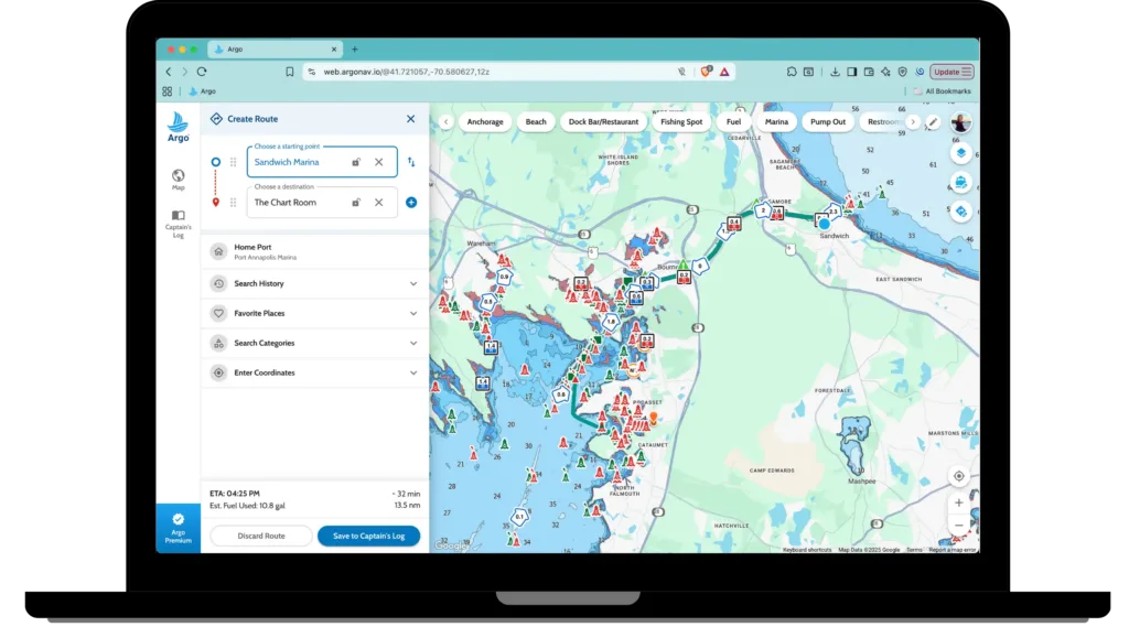 Navigate the Cape Cod Canal with Argo
