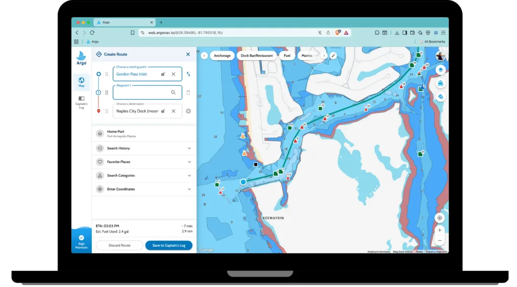 Gordon Pass Inlet Navigation with Argo