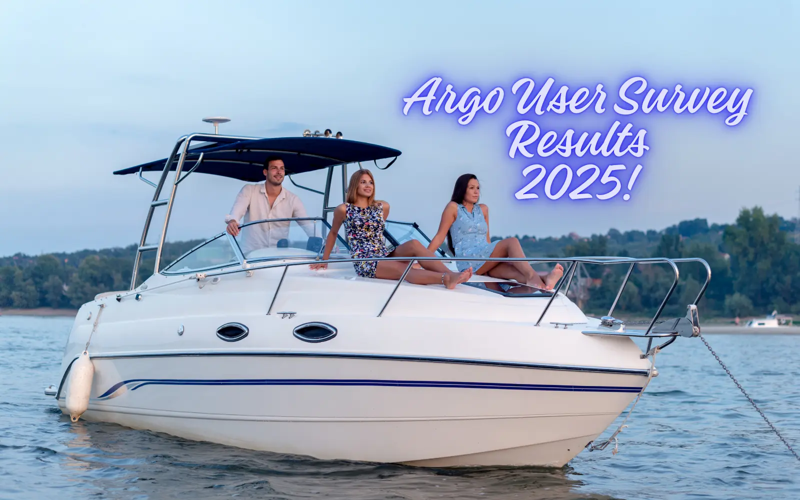 People relaxing on a boat and watching the sunset together.