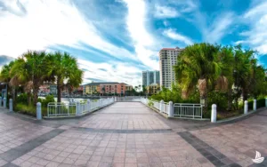 Tampa Riverwalk on a sunny day