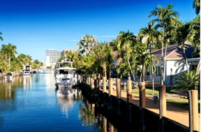The canals of Ft. Lauderdale on a summer day.