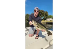Nick Gaffney posing with his catch of the day.