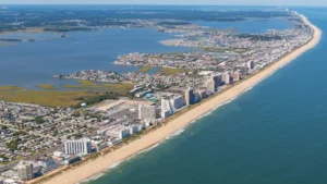 Aerial view of Ocean city, Maryland.