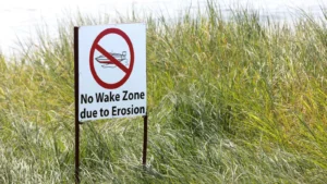 No wake zone due to erosion