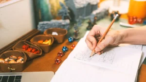 Dungeon master at work playing D&D
