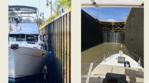 Boat moving thru locks