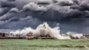 Storm brewing on the water