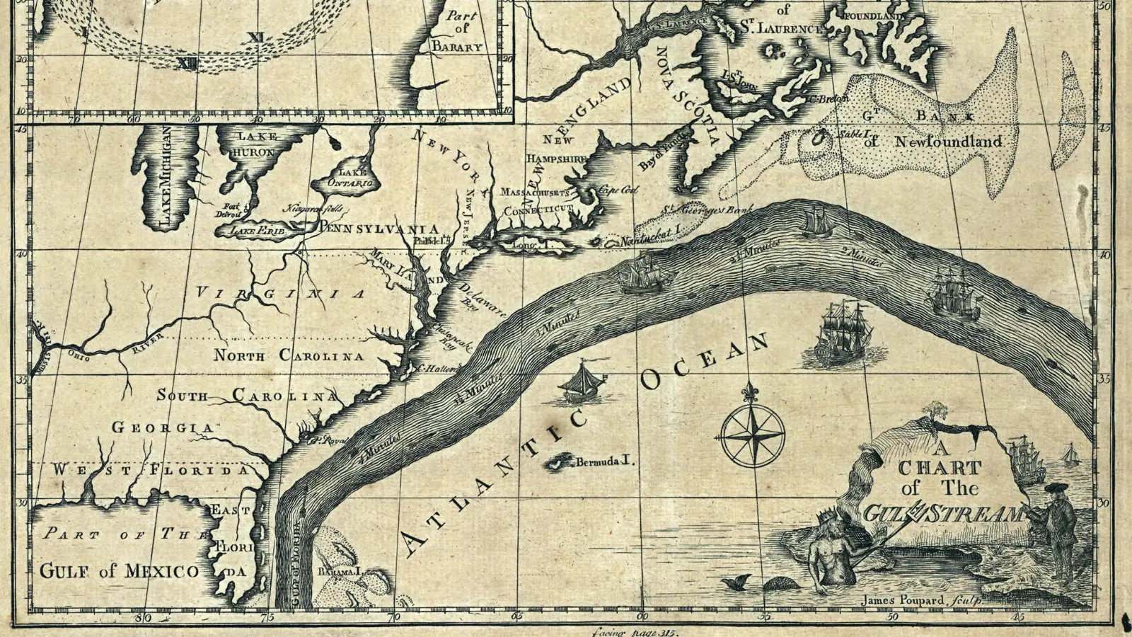 The map of the gulf stream